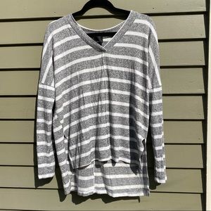 Grey & White striped sweater